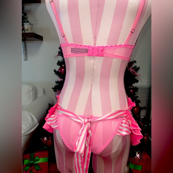 Victoria’s Secret Classic Candy Stripe 2 Pc Apron French Maid Boudoir Set - Picture 11 of 15